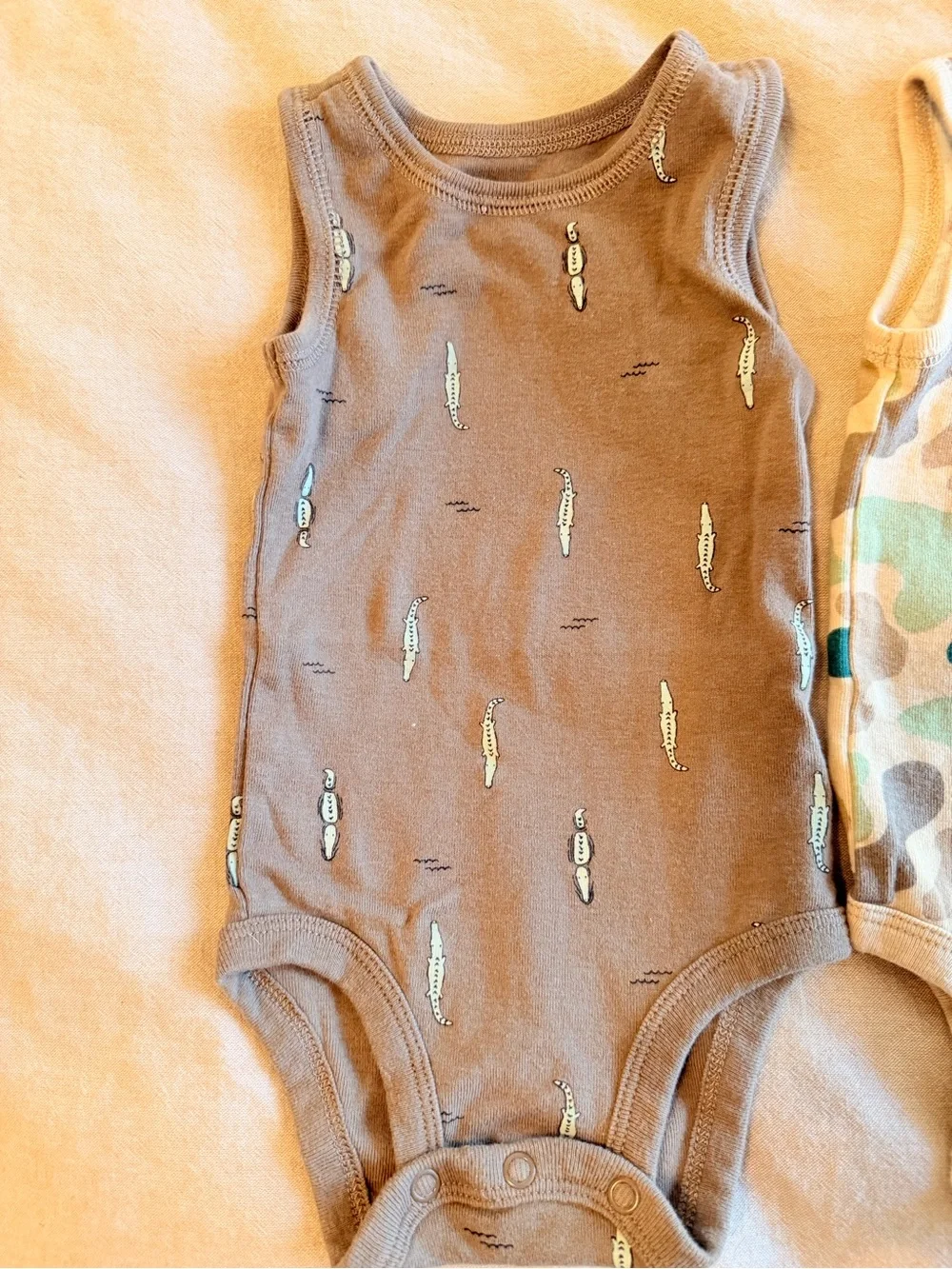 Carter's Brown & Green Camo Tank One-Piece 2-Pack